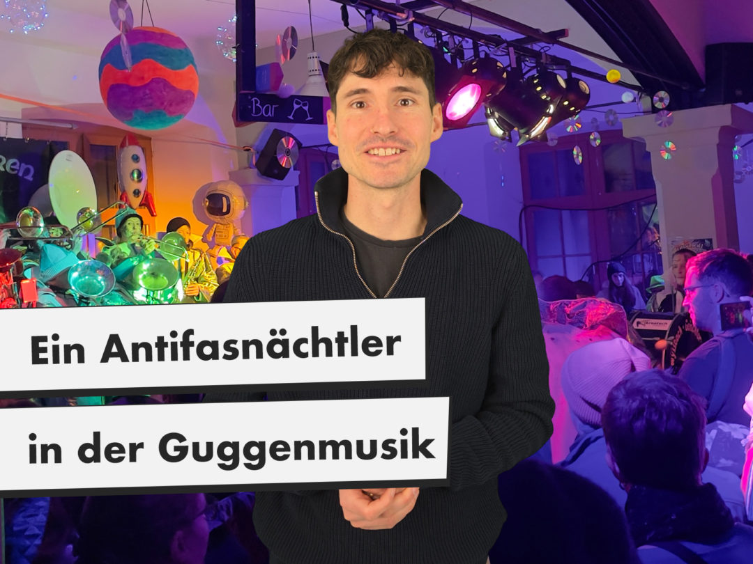 Ein Antifasnächtler in der Guggenmusik